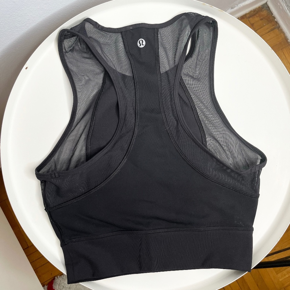 Lululemon Black Mesh Crop Tank